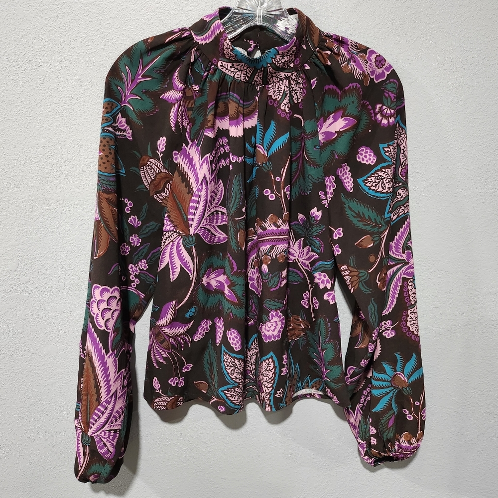 RHODE Floral Mock Neck Top